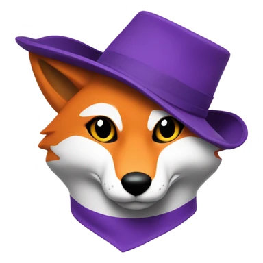 purple fox in a prude flag colored hat sticker