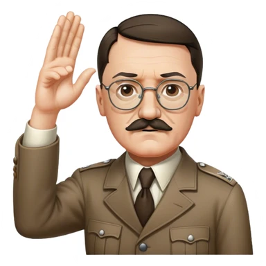 Adolf hitler  add glasses and make the mustache only under his nose and add an arm sextedned away from the body   sticker