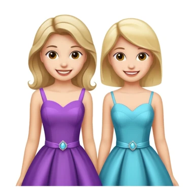 girls in a prom sticker