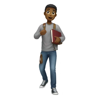 a white-skin student making a step downstairs sticker