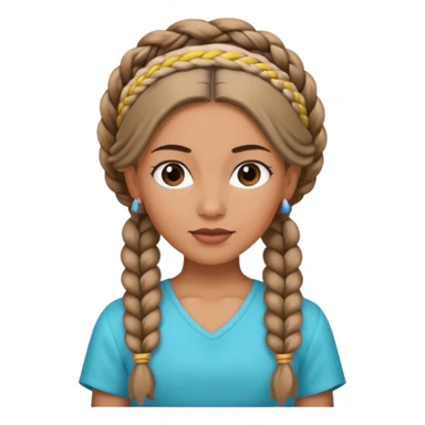 big braided woman face wiith big visible braids and headband sticker