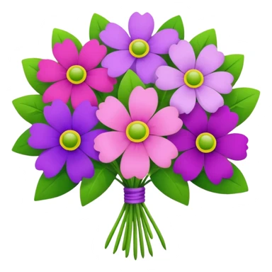 Bouquet of pink, purple, and green flowers sticker