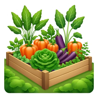 garden bed with growing vegetables  sticker