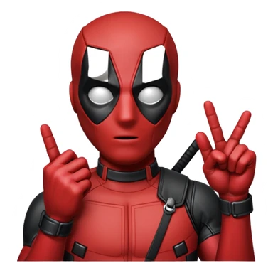 Deadpool with middle finger sticker