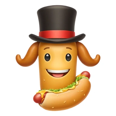 hotdog in a tophat sticker