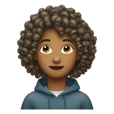 Teenager with curly hair sticker