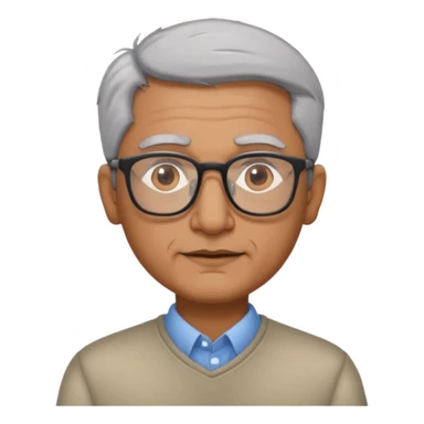 Indian man with grey hair and glasses  sticker