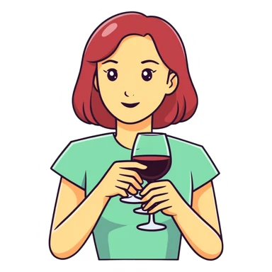Girly book club icon with wine  sticker