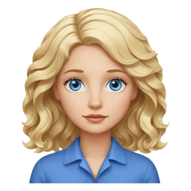 Blonde avec yeux bleus qui est architecte , cheveux ondulés , Sans lunettes  sticker