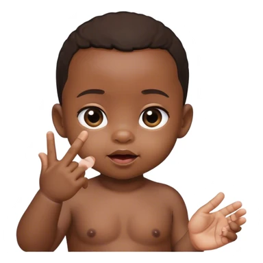 Black baby with Chinese middle finger  sticker