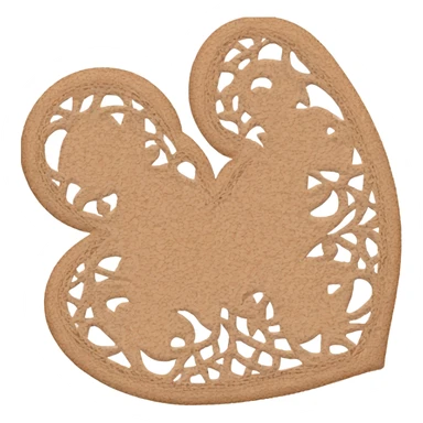Pale brown lace heart sticker
