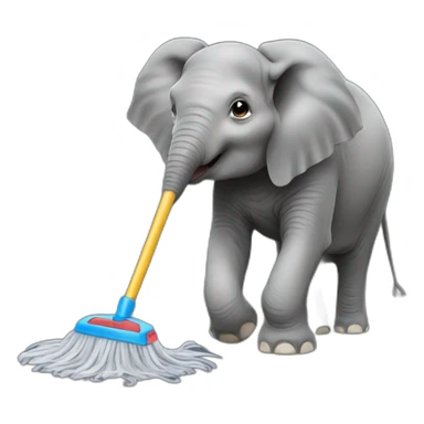 Elephant mopping  sticker