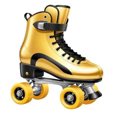 Gold and shiny roller skates with black details sticker