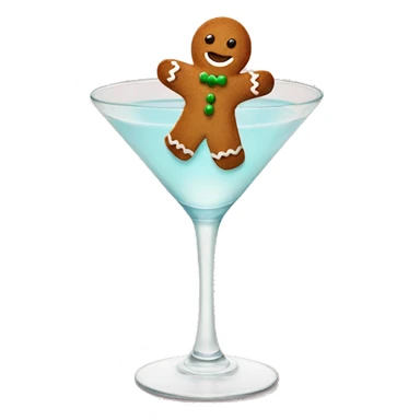 Tiny Gingerbread man in a gingerbread martini sticker