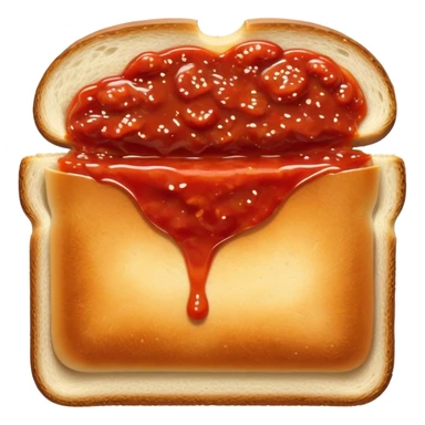 slice of bread with with a squeeze of tomatoe sauce on top sticker