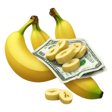 money with banana and chicken sticker