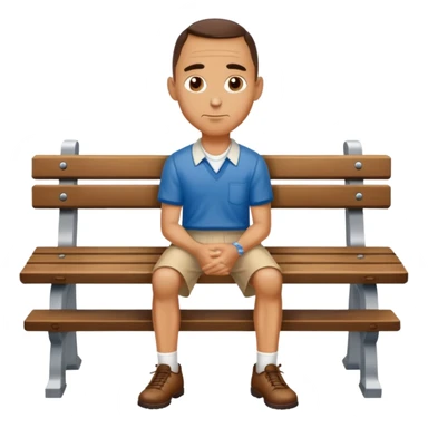Forrest Gump sitting on bench sticker