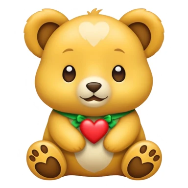 Ursinho com coração verde sticker