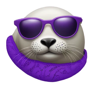 Seal lying on its side with a purple lace bra and sunglasses on  sticker
