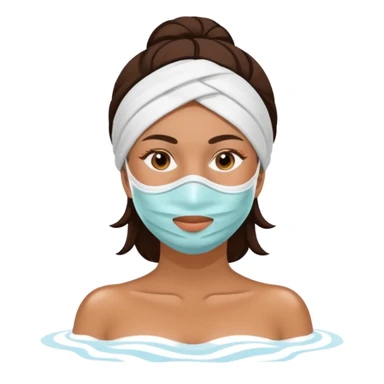 Lady with face mask spa beauty full face relaxing sticker