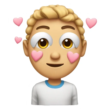 Hearteye emoji with hearts sticker
