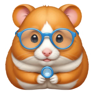 Orange Hamster with tiny blue glasses. sticker