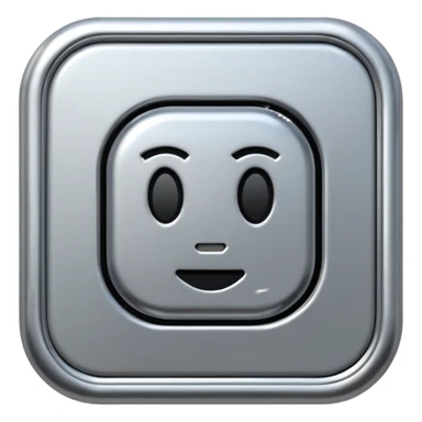 A futuristic microchip emoji made of polished silver chrome, minimal circuit details, smooth metallic surface, soft lighting, iOS emoji style, centered, clean white background sticker
