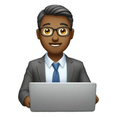 office worker in laptop sticker