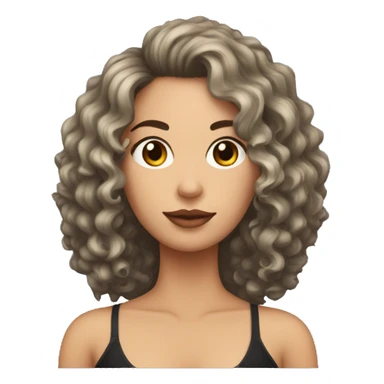 Cara mujer mulata con pelo rizado y negro sticker