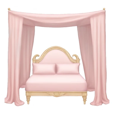 pale pink fancy canopy bed sticker