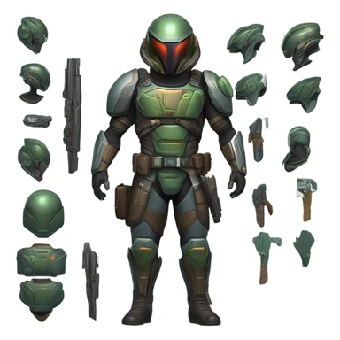 Martian bounty hunter, front and back sticker