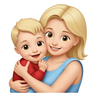 cute baby biting his mother's arm sticker