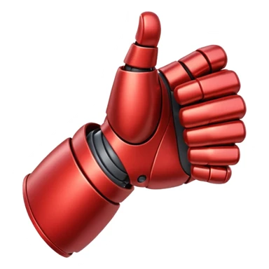 robot hand closed fist but the thumb is up and make the color of the robot  in the shade red sticker