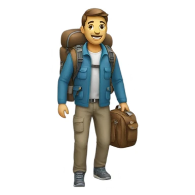 backpack traveller man sticker