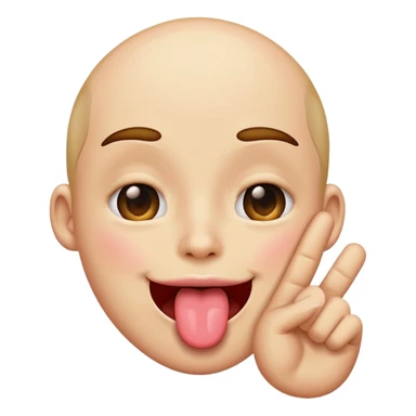 winking tongue out with “call me hand” emojis sticker
