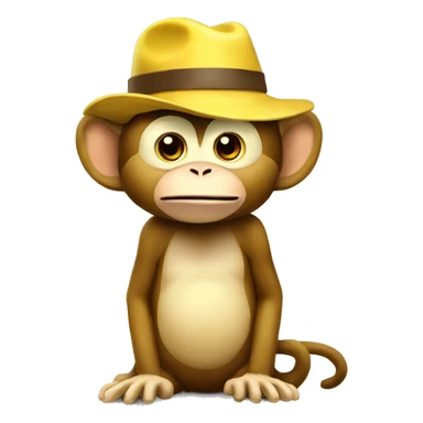 Banana monkey with hat sticker