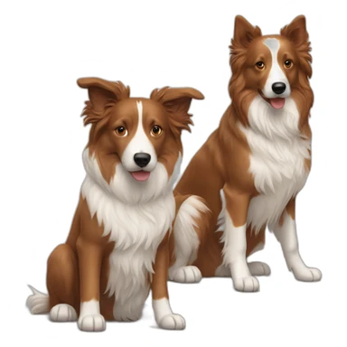 Two dogs, nova Scottia and red border collie sticker