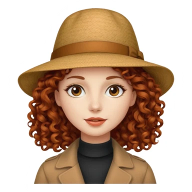 a woman with hat and have long curly hair sticker