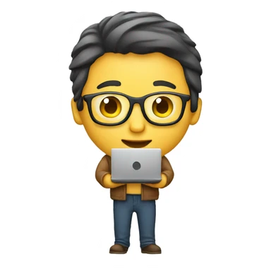 programmer with his laptop in his hands sticker