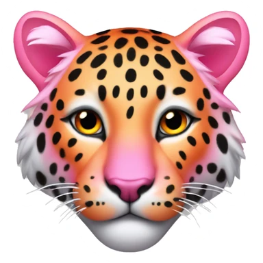 Pink and neon orange leopard/ tiger  sticker