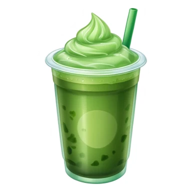 iced matcha plastic cup with lid sticker