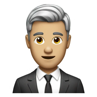Man with modern hair cut wearing a suit standing sticker
