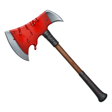 Blood axe, cartoon style, horror emoji, no background sticker