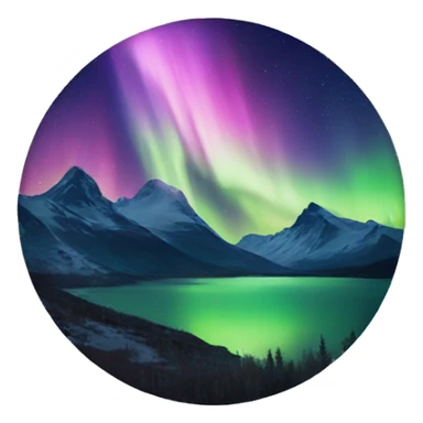 Northern Lights over the mountain sticker