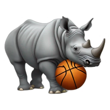 rhino with basketball sticker