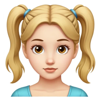 A girl with to pony tails  sticker