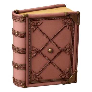 Remove the background, keep only the pink leather-bound diary, realistic and detailed, with transparent background. sticker