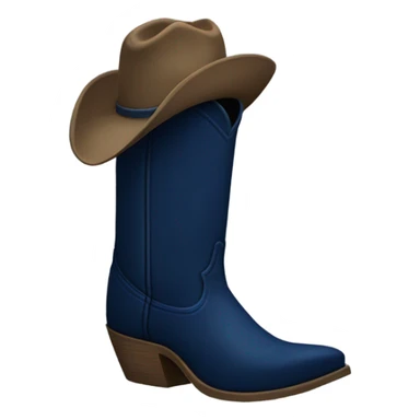 single navy blue cowboy boot  sticker