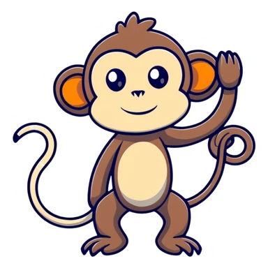 A monkey with Xenomorph features, elongated head, black exoskeleton, and biomechanical appearance sticker