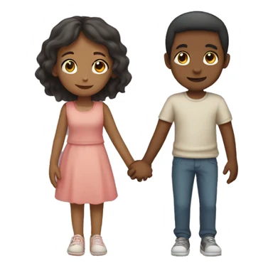 girl and boy in holding hands sticker